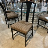 Flared Splat Back w/ Striped Cushion DINING CHAIRS 19w17d39h