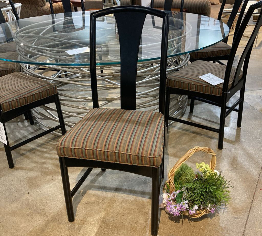 Flared Splat Back w/ Striped Cushion DINING CHAIRS 19w17d39h