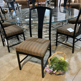 Flared Splat Back w/ Striped Cushion DINING CHAIRS 19w17d39h