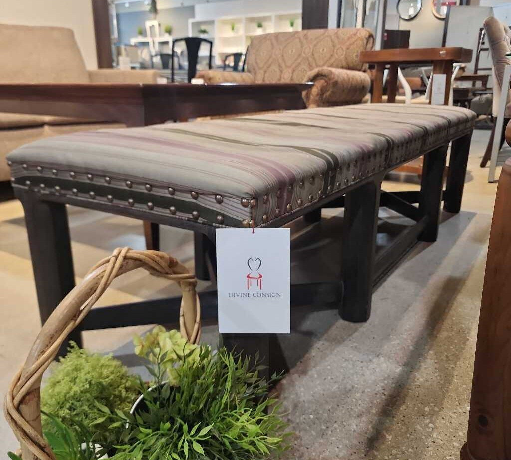 Wide Upholstered Bench w/ Nailhead Trim BENCH 73w22d18h