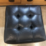 Whittmore Sherrill Leather Cube w/ Faux Crocodile Trim OTTOMANS Black 23w23d19h