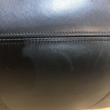 Whittmore Sherrill Leather Cube w/ Faux Crocodile Trim OTTOMANS Black 23w23d19h