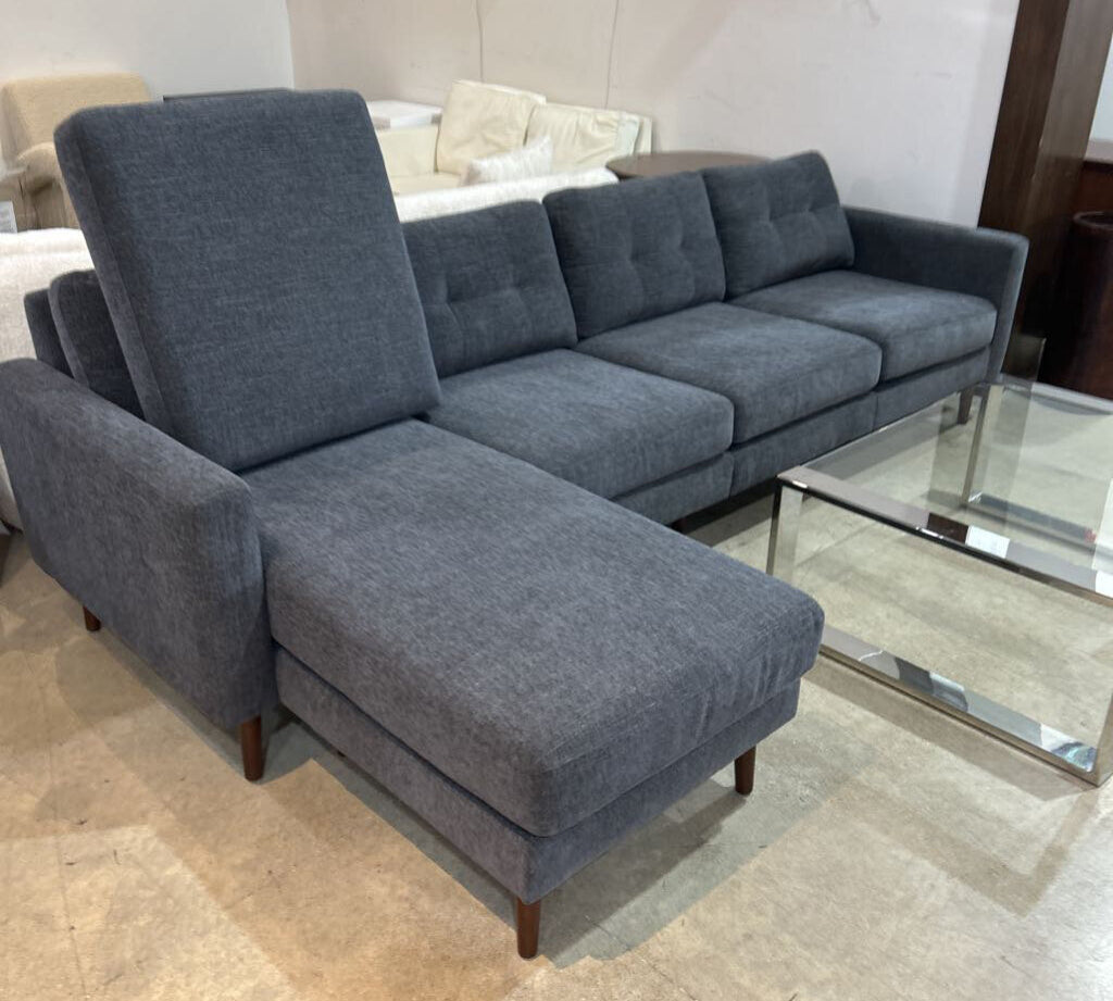 Burrow Nomad King Reversible Chaise SECTIONAL Heather Charcoal 111w61d33h