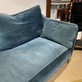 MCM Velvet Down-Filled Slope Arm SOFA Teal/Gold 78w35d31h