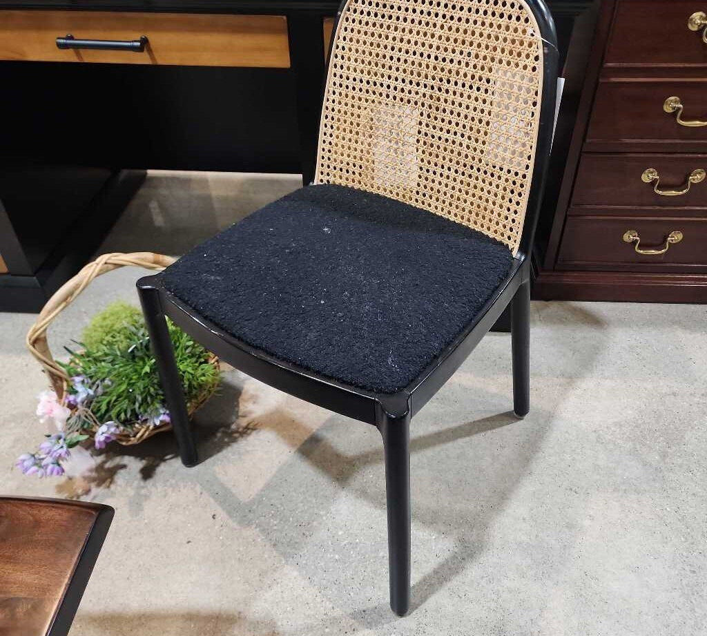 CB2 Nadia Black Cane DINING CHAIRS 18w20d32h