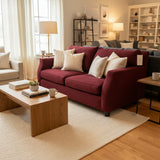 Down Filled Chenille LOVE SEAT Eggplant 72Wx38Dx33H