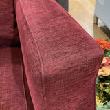 Down Filled Chenille LOVE SEAT Eggplant 72Wx38Dx33H