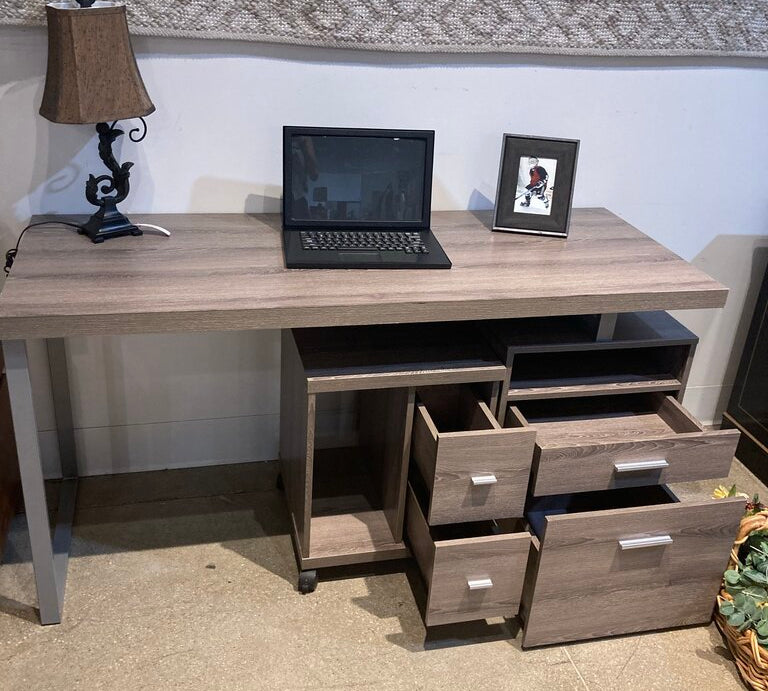 Laminate Computer Desk w/ Mobile Filing Cabinet DESKS 60w23.5d30h