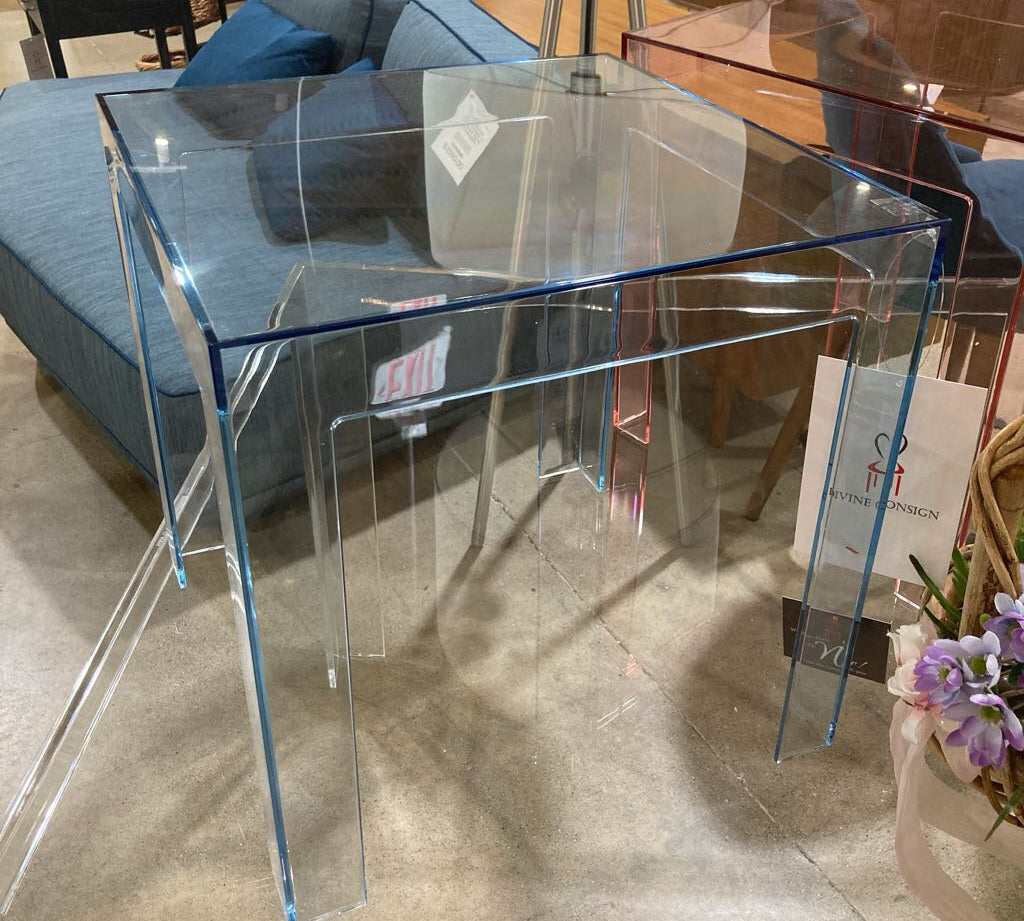 Kartell Jolly By Paolo Rizzatto SIDE TABLE Blue 15.5Wx15.5H
