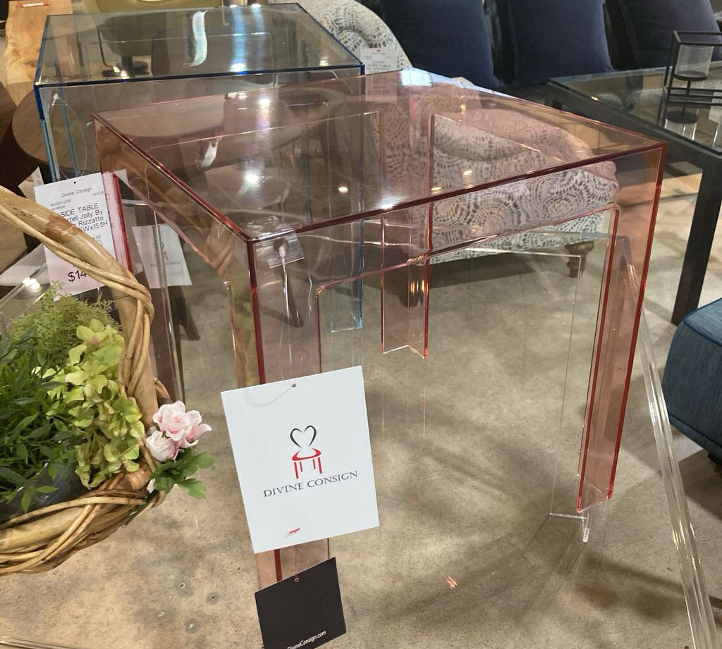 Kartell Jolly By Paolo Rizzatto SIDE TABLE Pink 15.5Wx15.5H