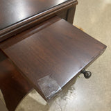 Wood Pullout Tray w/ Medallion Inlay SIDE TABLE Plantation Cherry 12Wx18Dx24H