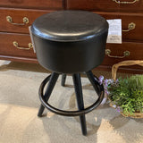 CB2 Joi Leather BAR/COUNTER STOOL Black 16d24h