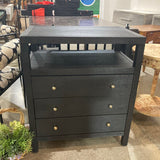 Celine 3-Drawer NIGHTSTAND Charcoal 28Wx17Dx33H
