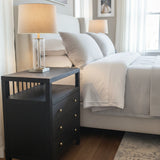 Celine 3-Drawer NIGHTSTAND Charcoal 28Wx17Dx33H