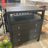 Celine 3-Drawer NIGHTSTAND Charcoal 28Wx17Dx33H