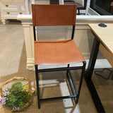 Pottery Barn Hardy Leather Counter BAR/COUNTER STOOL Saddle Tan/Bronze 18w18d39h