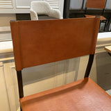 Pottery Barn Hardy Leather Counter BAR/COUNTER STOOL Saddle Tan/Bronze 18w18d39h
