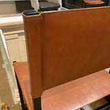 Pottery Barn Hardy Leather Counter BAR/COUNTER STOOL Saddle Tan/Bronze 18w18d39h