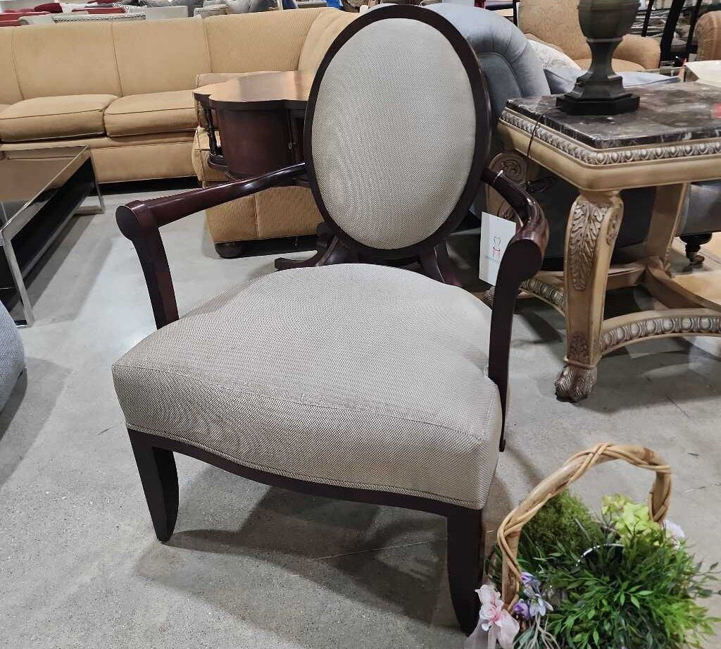 Barbara Barry for Baker Medallion X-Back CHAIR 30Wx24Dx37.5H