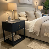 Lark 1-Drawer NIGHTSTAND Navy/Gold 21w17d26.5h