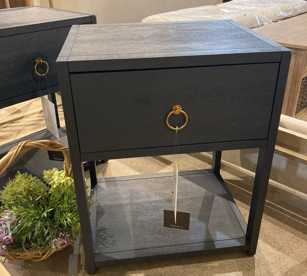 Lark 1-Drawer NIGHTSTAND Navy/Gold 21w17d26.5h
