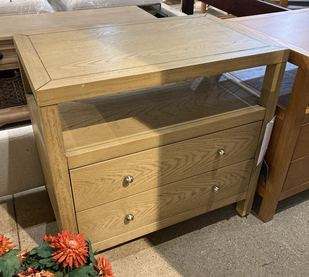 Celine 2-Drawer NIGHTSTAND Taupe/Gold 28w17d27h