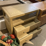 Celine 2-Drawer NIGHTSTAND Taupe/Gold 28w17d27h