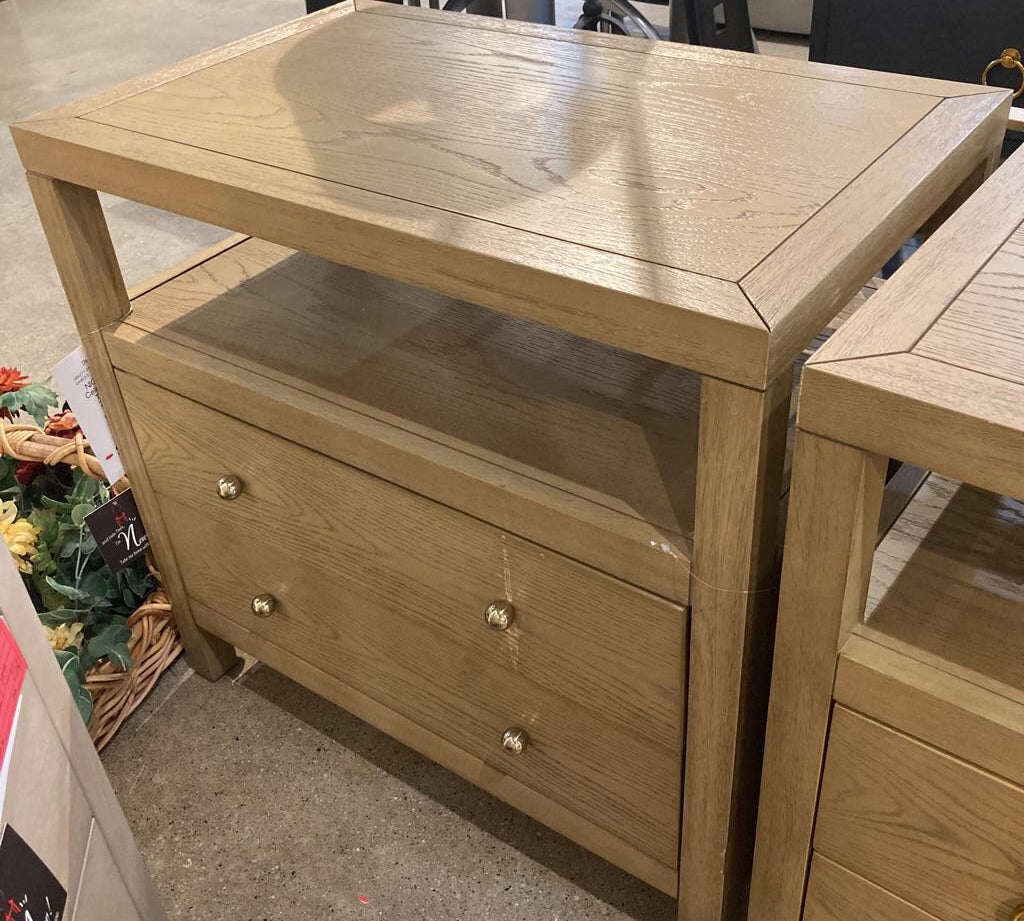 Celine 2-Drawer NIGHTSTAND Taupe/Gold 28w17d27h