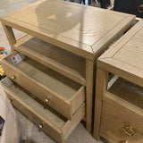 Celine 2-Drawer NIGHTSTAND Taupe/Gold 28w17d27h
