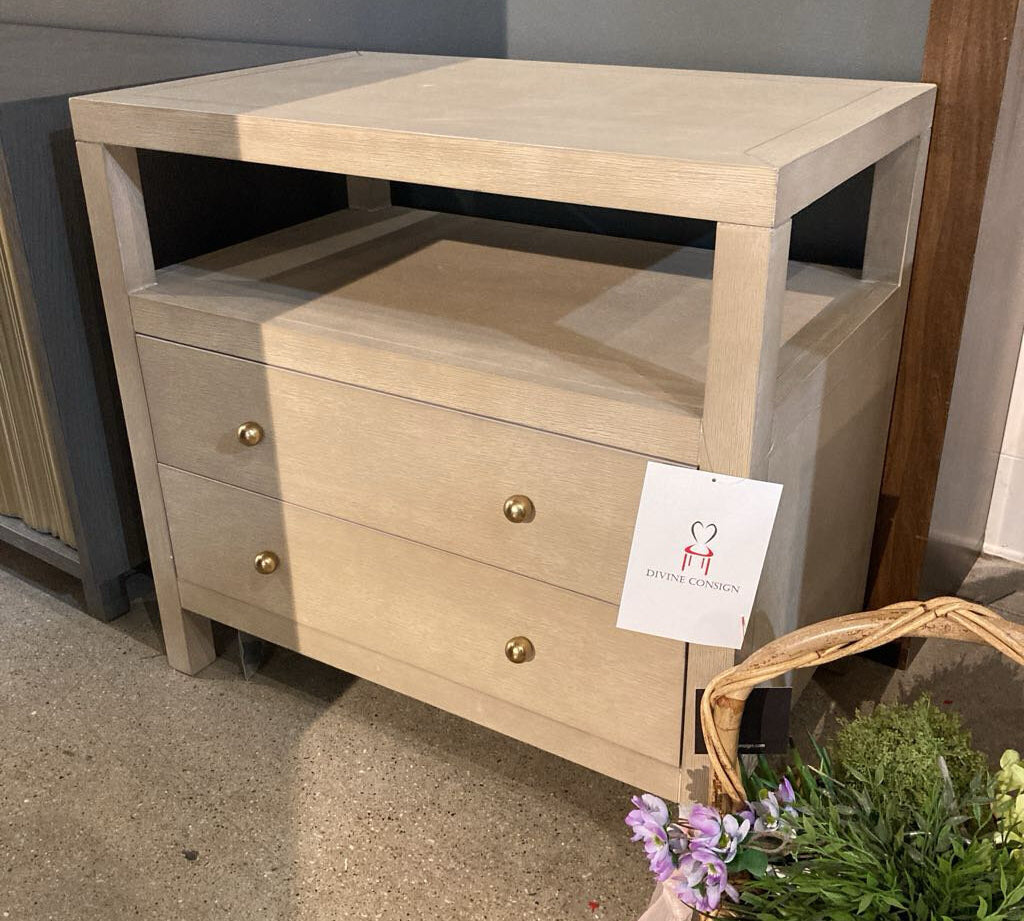 Celine 2-Drawer NIGHTSTAND Light Ash/Gold 28w17d27h