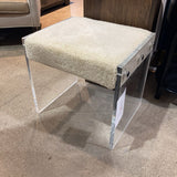 CB2 Acrylic Shearling Stool BENCH 20w16d18h