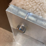 CB2 Acrylic Shearling Stool BENCH 20w16d18h
