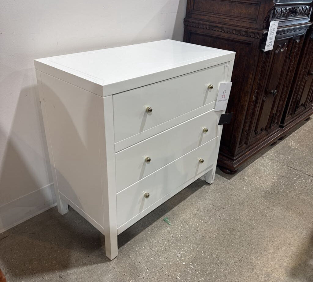 Celine 3-Drawer DRESSERS/CHESTS White/Gold 34w18d33h