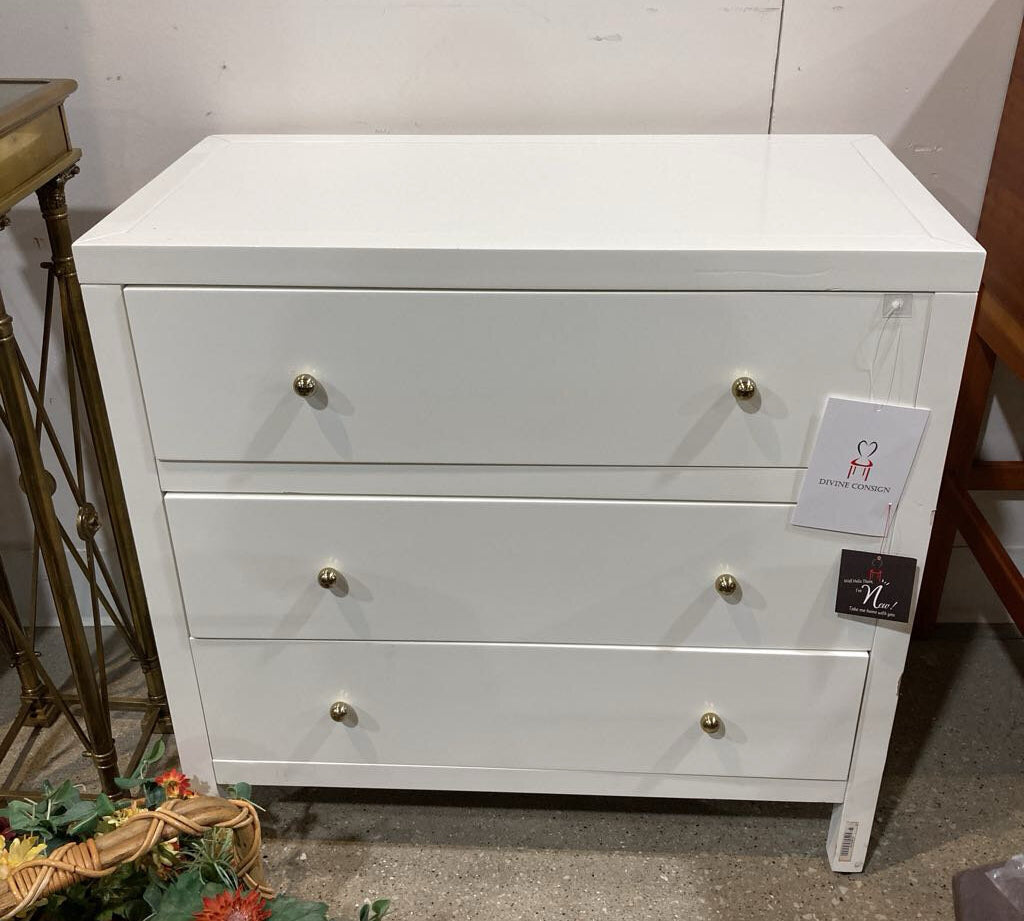 Celine 3-Drawer DRESSERS/CHESTS White/Gold 34w18d33h