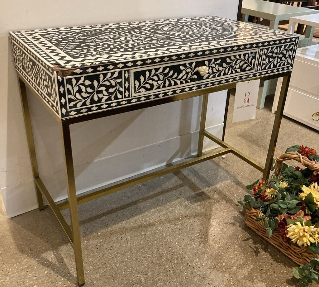 Perilla Bone Inlay 1-Drawer DESKS 36w19d30h