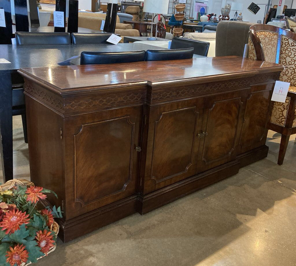 Henredon Banded Mahogany 3-Door On Casters BUFFET/SIDEBOARD 72w20d31h