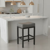 Bonded Leather Counter Height BAR/COUNTER STOOL Gray 17w13d25h