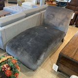 Velvet Chaise Lounger CHAISE Gray 30w64d36h