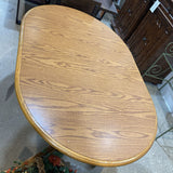 Traditional Double Pedestal Oak w/ Two 12" Leaves DINING TABLE 60w40d30h