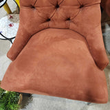 Restoration Hardware Suede Side Chair w/ Patterned Back DINING CHAIRS Rust 24w22d39h