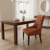 Restoration Hardware Suede Side Chair w/ Patterned Back DINING CHAIRS Rust 24w22d39h