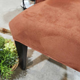 Restoration Hardware Suede Side Chair w/ Patterned Back DINING CHAIRS Rust 24w22d39h