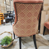 Restoration Hardware Suede Side Chair w/ Patterned Back DINING CHAIRS Rust 24w22d39h
