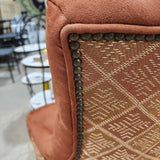 Restoration Hardware Suede Side Chair w/ Patterned Back DINING CHAIRS Rust 24w22d39h