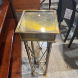 Vintage Italian Empire-Style Brass & Gold Gilt Pedestal FURNITURE 11w11d37h