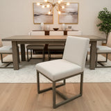 Universal Furniture Modern Carter Linen w/ Ribbed Backing DINING CHAIRS Gray 20Wx25Dx34H