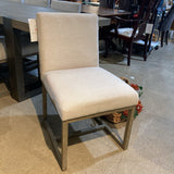 Universal Furniture Modern Carter Linen w/ Ribbed Backing DINING CHAIRS Gray 20Wx25Dx34H