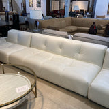Roche Bobois Sleek Modern Leather 3pc SECTIONAL Off White 173Wx40Dx26H