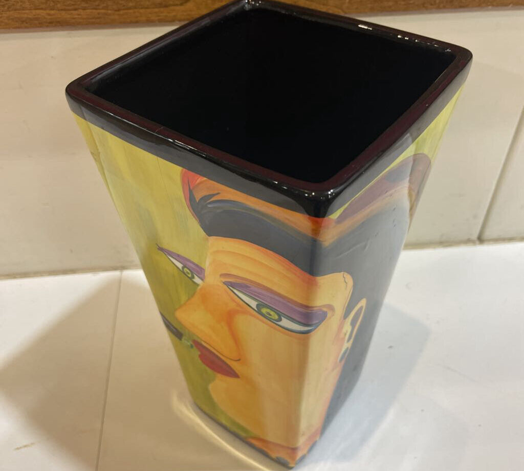 Naylor Henriksen Ceramic Hand Painted Vase GIFT 6.5Wx13H