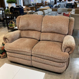 Textured Chenille Manual Recliner LOVE SEAT Tan 56Wx38Dx40H
